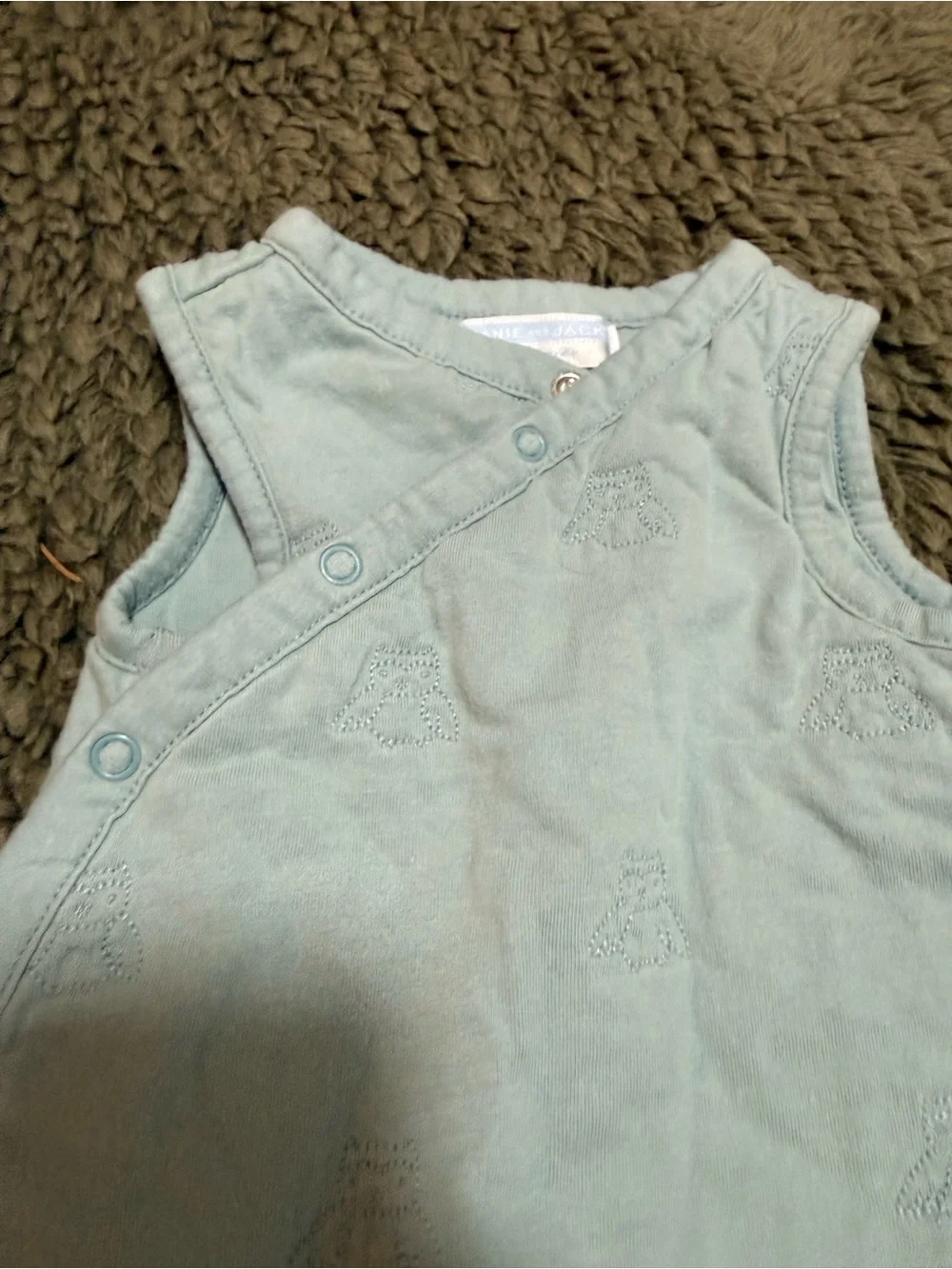 Janie and Jack Mint Green Infant Footed Romper